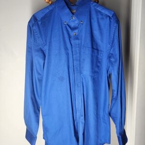 Saddlebred Men’s Wrinkle-Free Button-Down – Deep Blue – Size Large